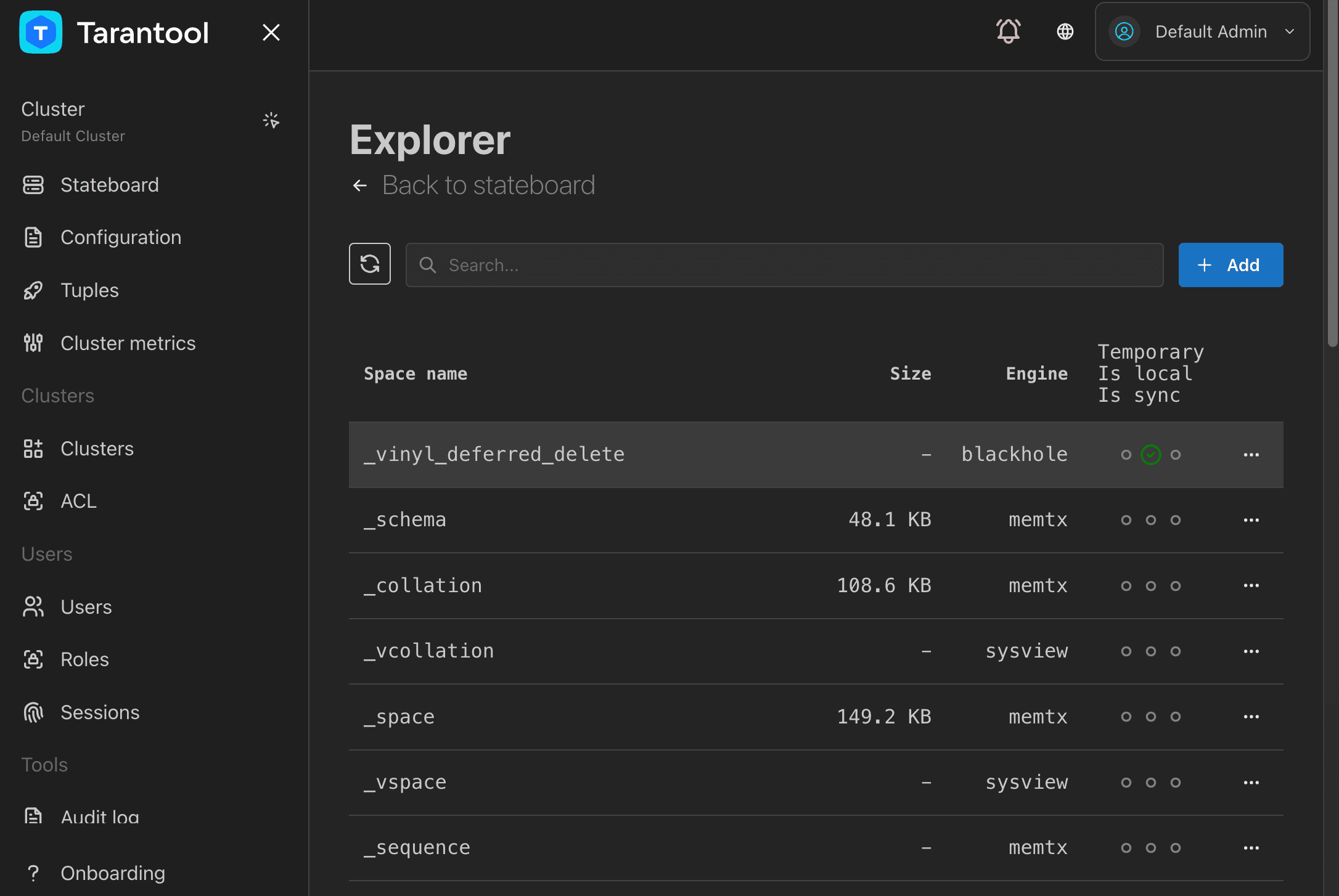 TCM instance explorer