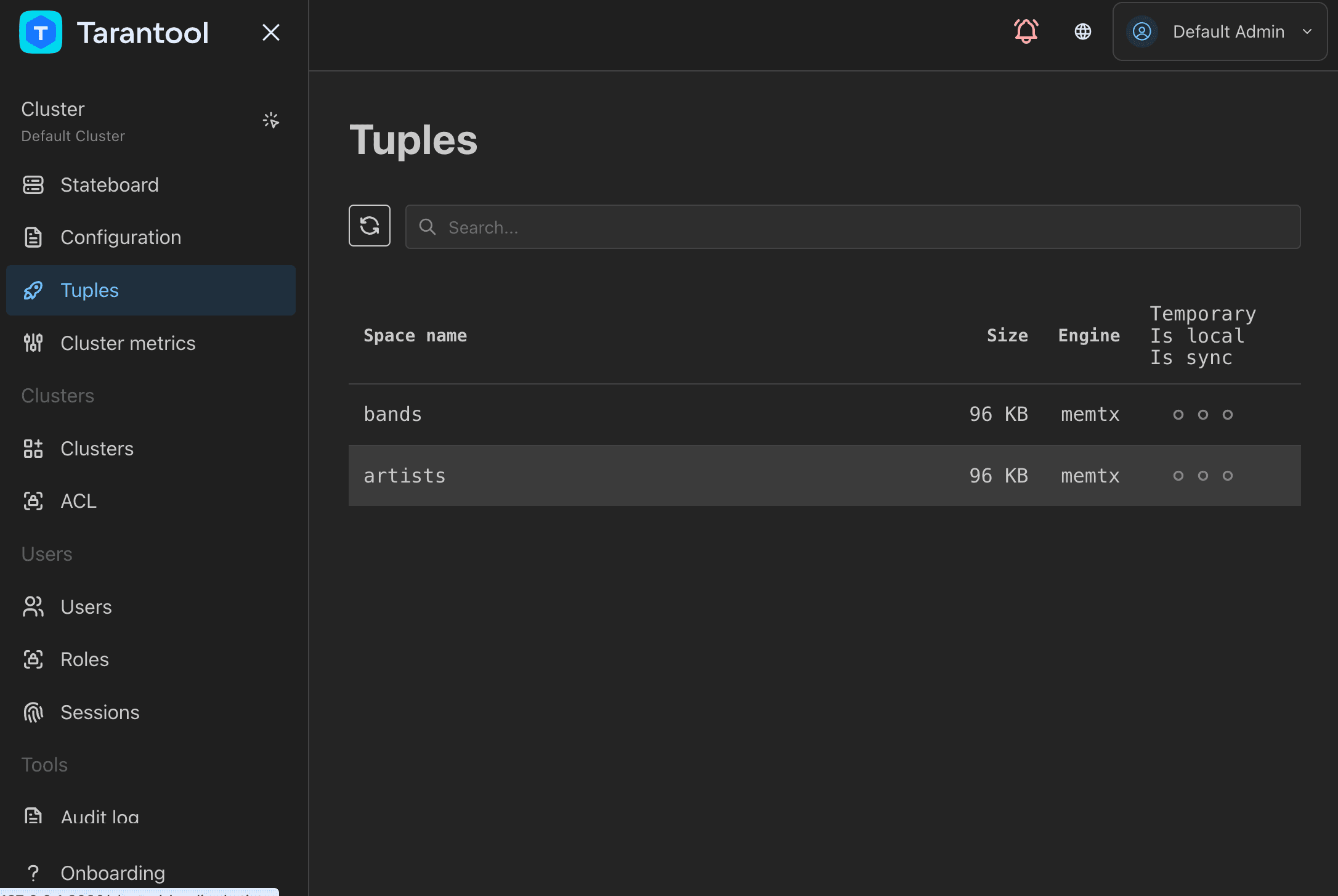 TCM tuples page