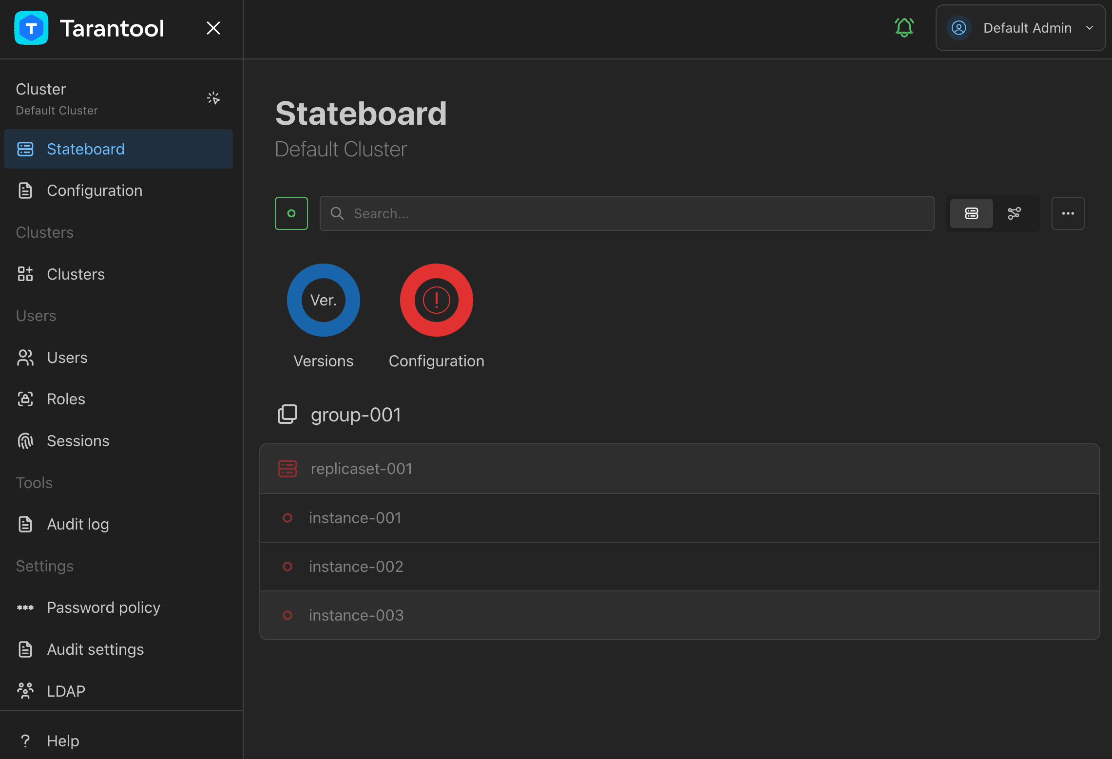 Offline cluster stateboard