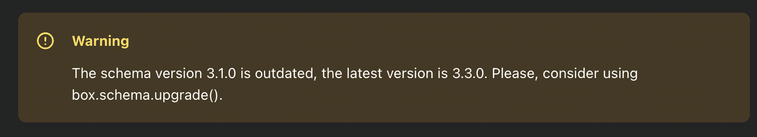 Обновление схемы через tt CLI
